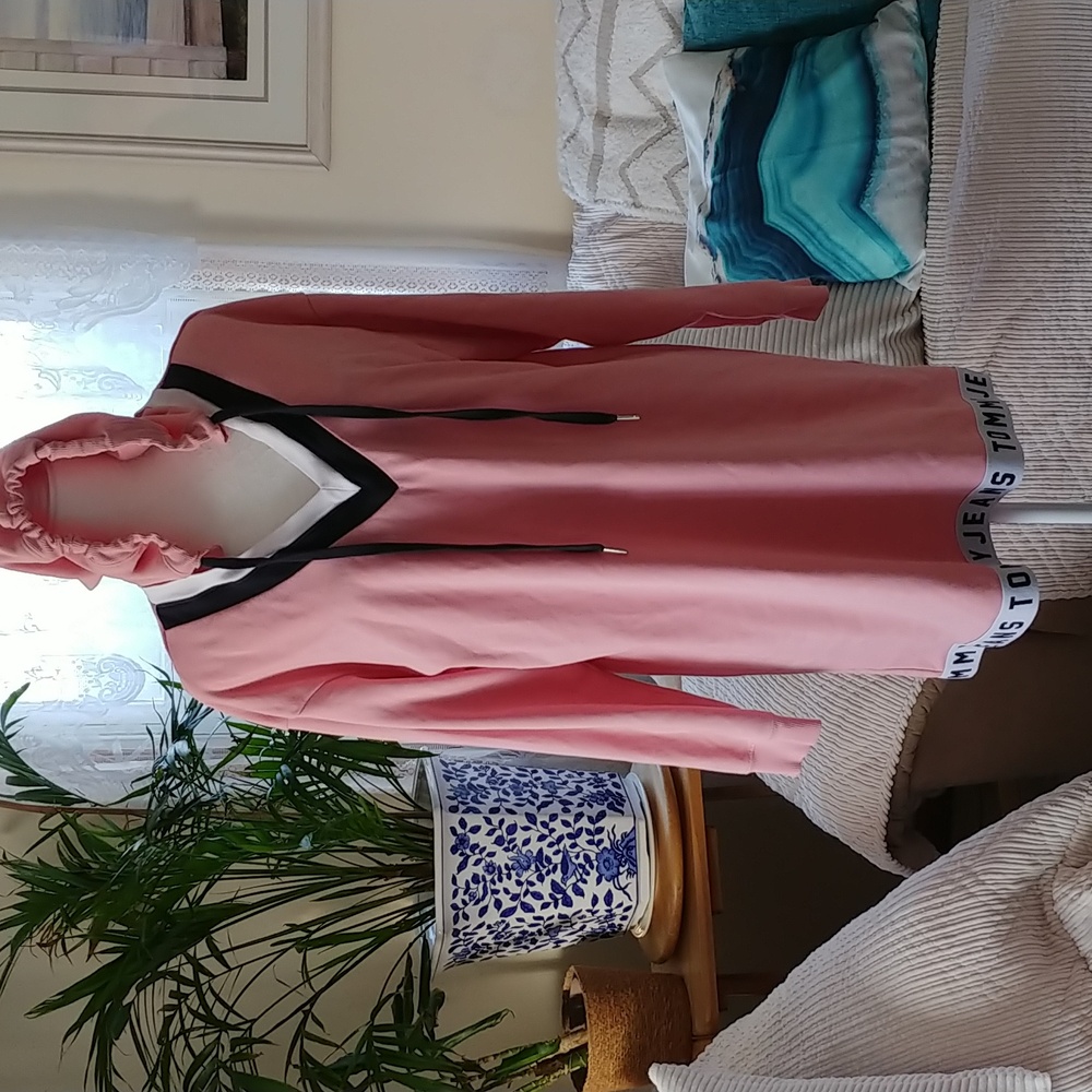 Tommy Jeans Pink Hoodie Sweatshirt/Dress. Size L. - Picture 4 of 11
